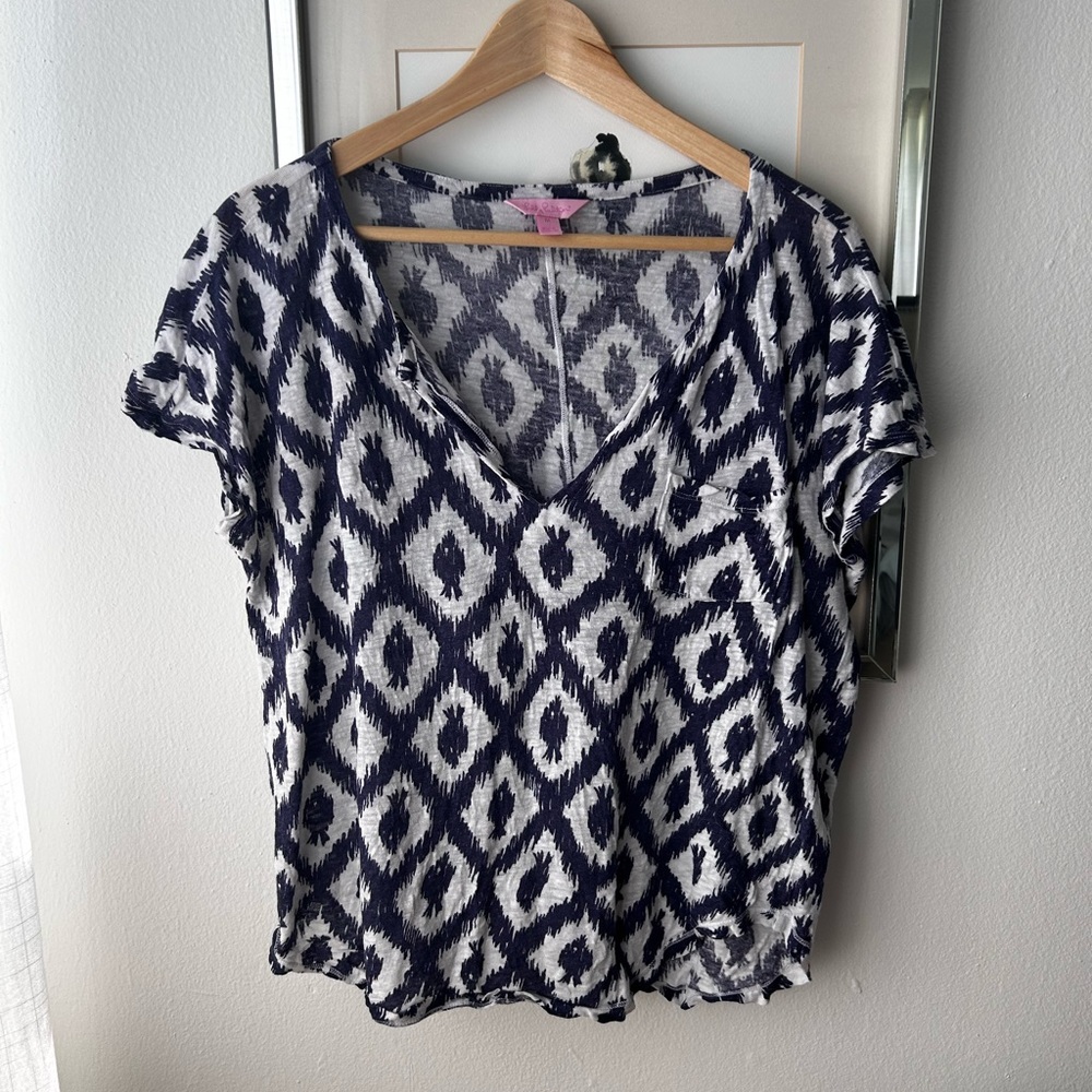 Lilly Pulitzer Linen Ikat Tee